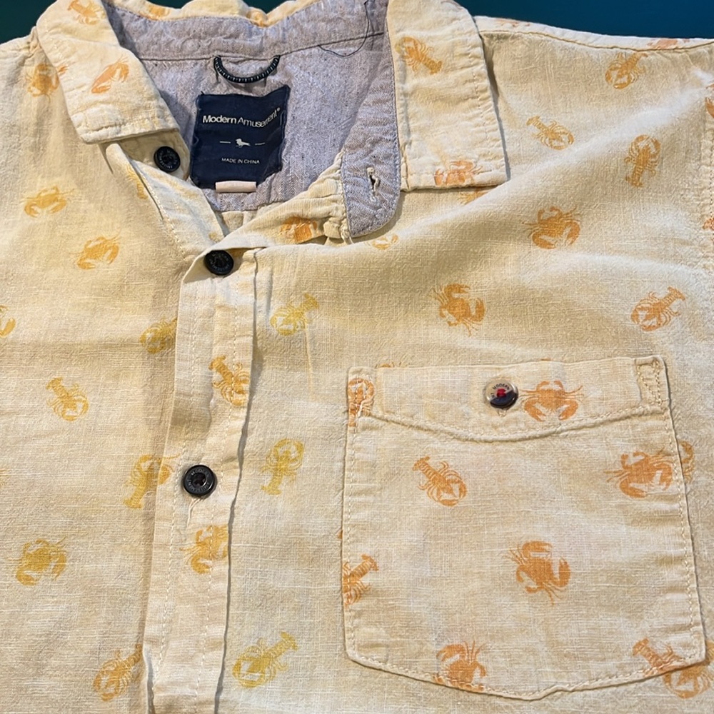 Yellow Crustacean Button Up Tee - Picture 3 of 5